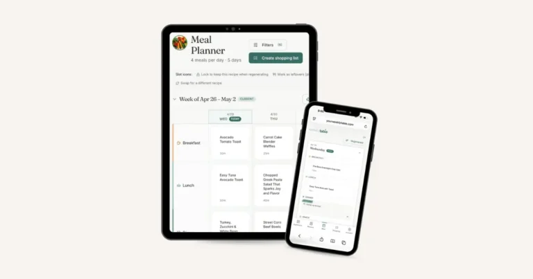 Weekly Table Meal Planner Template