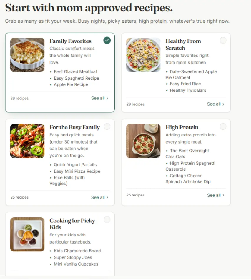 Weekly Table Recipe Packs